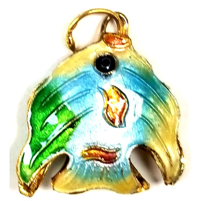 ENAMEL FISH 21X23MM YELLOW